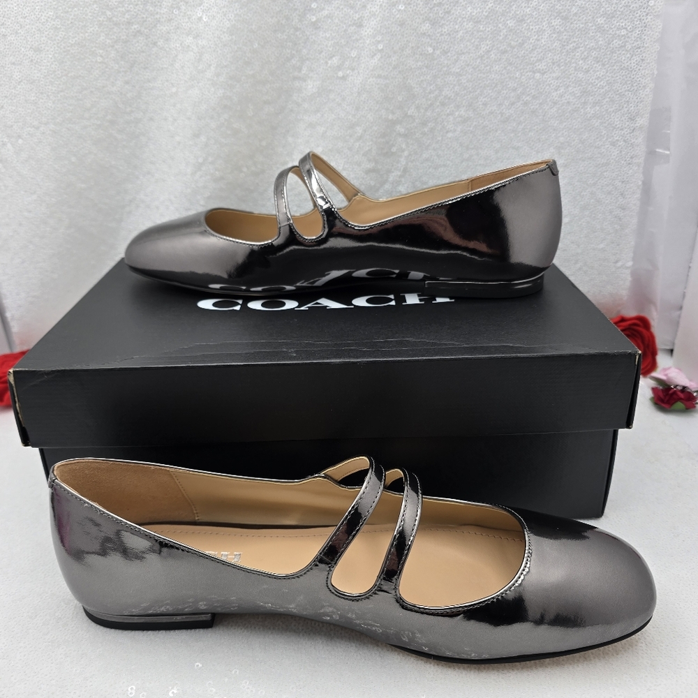 Coach Metallic Leather Winley Mary Jane Women's sz 10 - Picture 6 of 16
